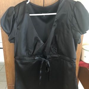 Black satin blouse